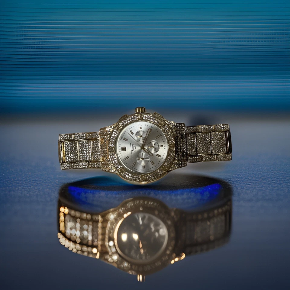 Relojes Techno Pave para hombre Hip Hop helado micro pavé correa de metal WM 8918-103AA Foto 1 de 3