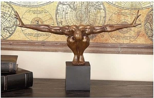 Olympic Swimmer Sculpture Statue Crouched Male Diver Figurine Display Decor - Bild 1 von 6