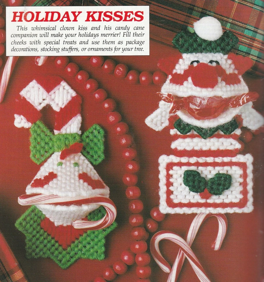 Christmas Kisses - 2-1/2"w x 5-1/4"h x 12-3/4"d - Plastic Canvas Pattern ONLY - Image 1 of 2