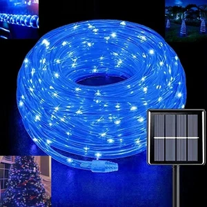 100 LED Solar Rope Tube Lights Waterproof String Lights Outdoor Garden Tree Lamp - Picture 1 of 13