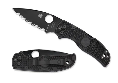 Spyderco Knives Native 5 Lockback Black FRN Serrated S30V DLC C41SBBK5 - Image 1 of 4