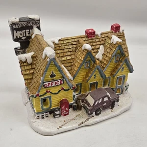Vintage Travelers Motel Weihnachtsdorf Gebäude Keramik handbemalt 6" Dekor - Bild 1 von 9