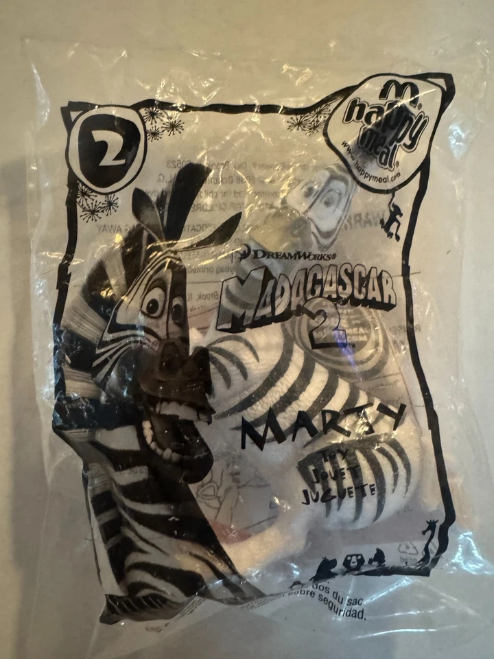 McDonald's Happy Meal Toy 2008 Dreamworks Madagascar 2 #2 Marty Sealed - Image 1 of 2