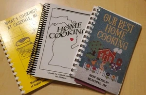 3 Vintage Cookbooks: Caseville Mio SE Michigan Amish Eagles Keep Mich Beautiful - Bild 1 von 9