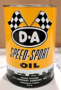 Vintage D-A SPEED-SPORT ÖL 1 Quart Dose - VOLL - Metall - DA Speed Sport Motor QT - Bild 1 von 14