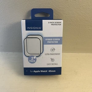 Insignia - Hybrid Glas Displayschutzfolien für Apple Watch 45mm (2er Pack) - Klar - Bild 1 von 4
