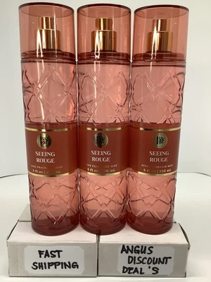 Bath & Body Works  “SEEING ROUGE" “3 PACK “ Fine Fragrance Mist 8 Oz  NEW! - Image 1 of 2