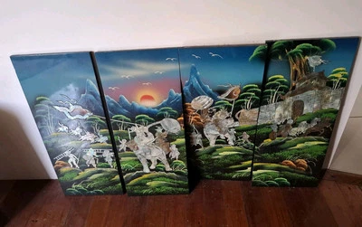 Juego de arte de pared de galería de guerrero elefante brillante de 4 piezas 4 piezas grande $4 EXPRESS  Foto 1 de 4
