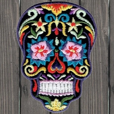 Sugar Skull Embroidered Patch — Iron On - Image 1 of 2