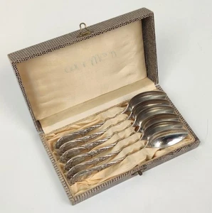 6x Antik Koch & Bergfeld 800 Silber Löffel Kaffeelöffel Jugendstil 1900 Kassette - Bild 1 von 14
