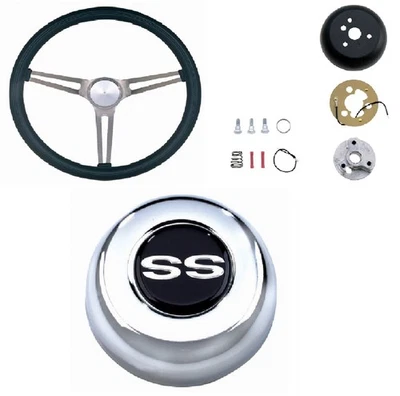 Grant Classic Nostalgia Wheel & Standard Installation Kit & Chrome Horn Button Foto 1 de 4