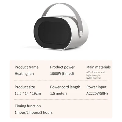 Portable Heater Compact Heater ABS Material Compact Design Energy Efficient - Image 1 of 4