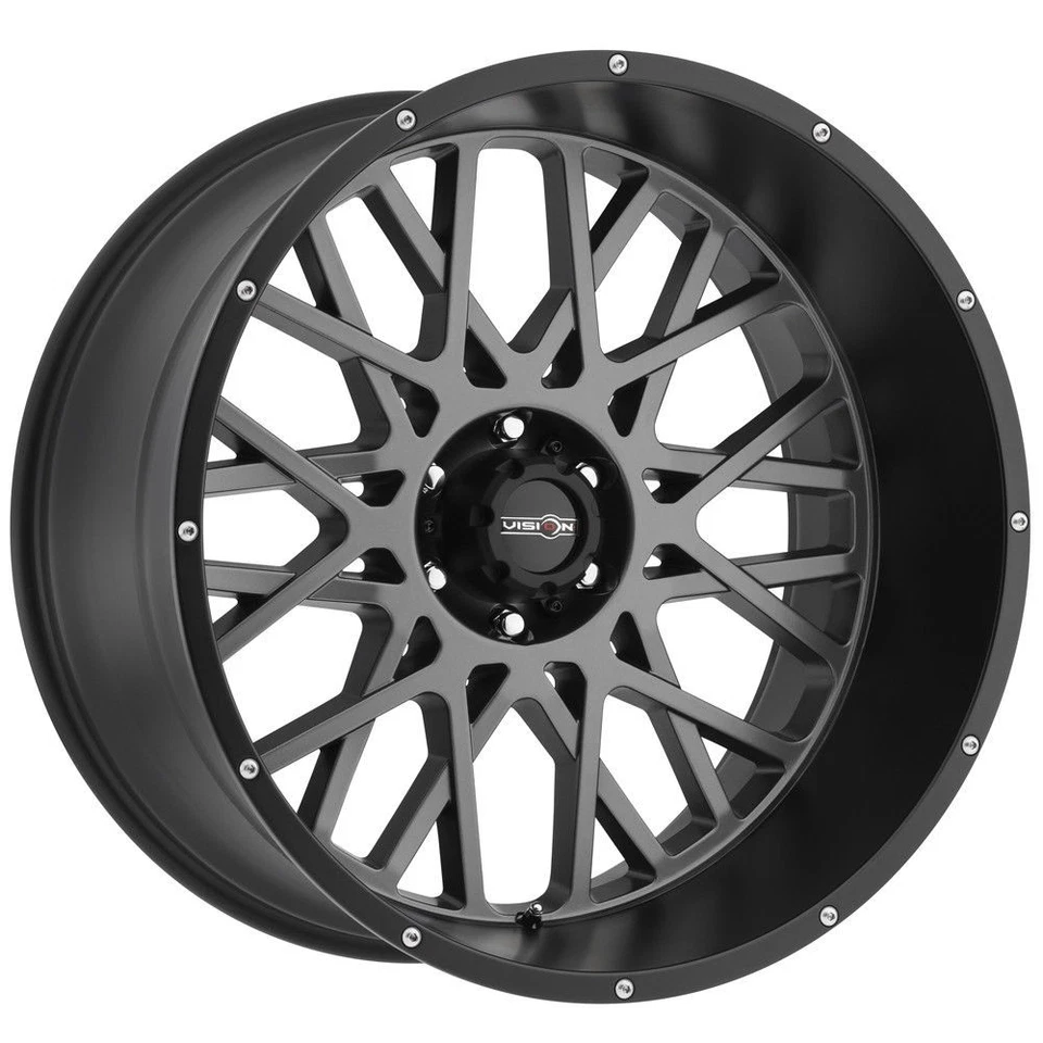 20x12 Gray Black Wheel Vision Rocker 412 8x170 -51