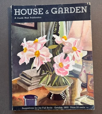 HOUSE & GARDEN MAGAZINE Oct 1933 - Home Decor, Vintage Ads, Gardening, Art Deco - Image 1 of 4