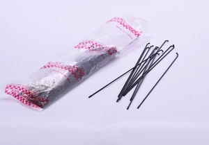 Bicycle Spoke with Nipple 72 Pack - Plain Gauge 14G - Black - length options - Picture 1 of 4