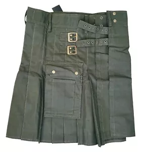 5R FIVE RIVERS Men’s Ripstop Utility Kilt Modern Kilts - SIZE 34 Black Ripstop - Picture 1 of 8