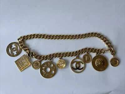 Vintage Chanel Collection 27 Multi-Chain Medallion Chain Belt Necklace Coco 93 - Image 1 of 4