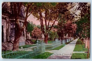 Postal de Cheyenne Wyoming de una sección residencial de Ferguson Street View de la década de 10 - Imagen 1 de 2