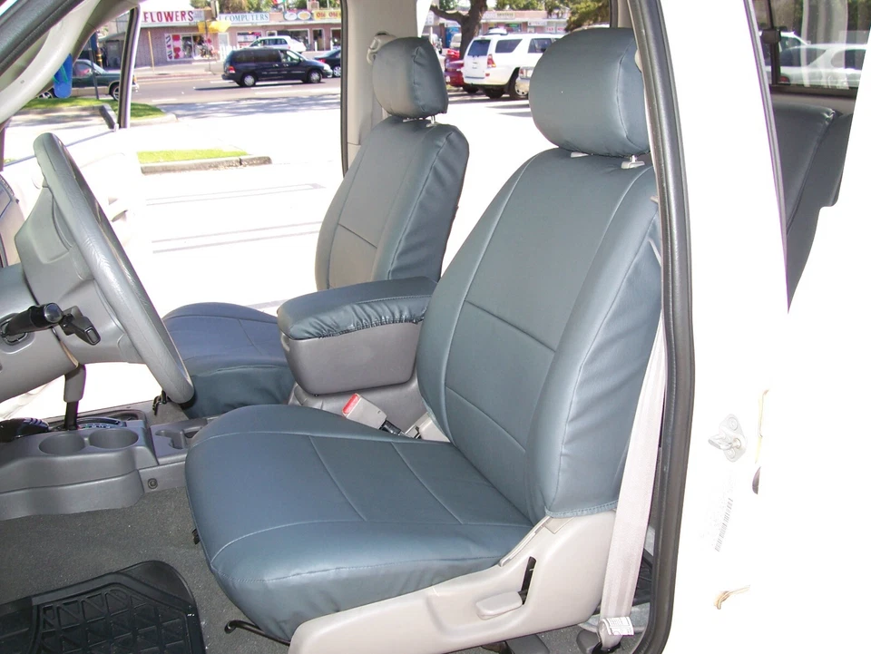 PARA NISSAN D21 1986-1994 CARROCERÍA RÍGIDA IGGEE S. CUERO AJUSTE PERSONALIZADO 2 FUNDAS DE ASIENTO DELANTERAS Foto 1 de 4