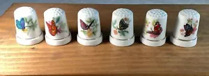 Lote de 6 dedales de mariposa de porcelana de colección - Imagen 1 de 11