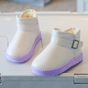 Winter Kids Girls Boys Chelsea Ankle Boots Waterproof Fur lined Shoes US Size - Picture 1 of 15