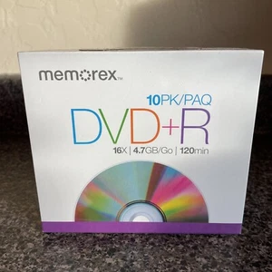 MEMOREX DVD+R 10 Pack 16x 4.7 GB 120 min RW Recordable Slim Jewel Case - Picture 1 of 2