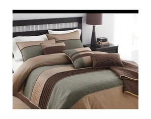 Riverbrook Home Elite Collection Comforter Set, Queen, Lexia - Brown/Multi, 7... - Picture 1 of 7