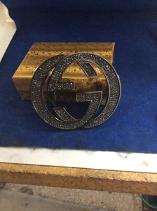 Custom Logo Belt Buckle Black with Black Diamod Cut Czs - Picture 1 of 2
