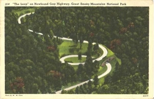 Tennessee The Loop on Newfound Gap Great Smoky Mountains Vintage Postkarte - Bild 1 von 2
