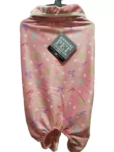 Berkshire Pet Dog Pajamas Soft Flannel SMALL Pink Candy Canes Snowflakes NWT - Picture 1 of 8