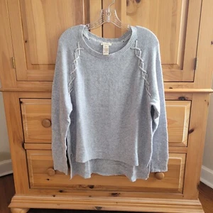 Sundance Catalog XL Gray Lambswool Blend "Cross Creek" Sweater - Picture 1 of 10