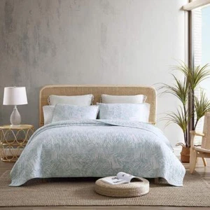 Tommy Bahama Quilts Twin Size Palmday Cotton Soft Machine Washable Blue 2-Piece - Picture 1 of 11