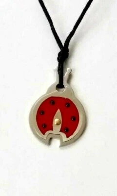 CIONDOLO ACCIAIO COCCINELLA SMALTATA - Immagine 1 di 2