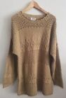 Vintage Cuddle Knit Sweater Women L Brown Knit Cottagecore Tunic Made In Usa