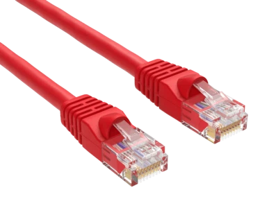 0.5ft Cat6 UTP Ethernet Network Patch Cable Snagless 24AWG Bare Copper, Red - Image 1 of 4