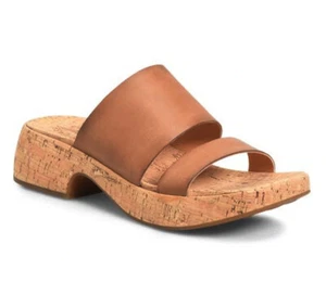 Sandalo nuovo con scatola Kork-Ease Alia cinturini in pelle scorrevole plateau tacco sughero US 8/39 marrone - Foto 1 di 24