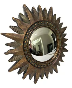 ESPEJO DE PARED DECORADOR REDONDO CONVEXO MOTIVO SUNBURST HERMOSO ART DECO RETRO - Imagen 1 de 12