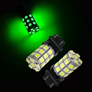 PA 2x GREEN 3157 3757 4114 T25 30 5050 SMD Tail Parking Brake LED Light Bulb USA - Picture 1 of 7