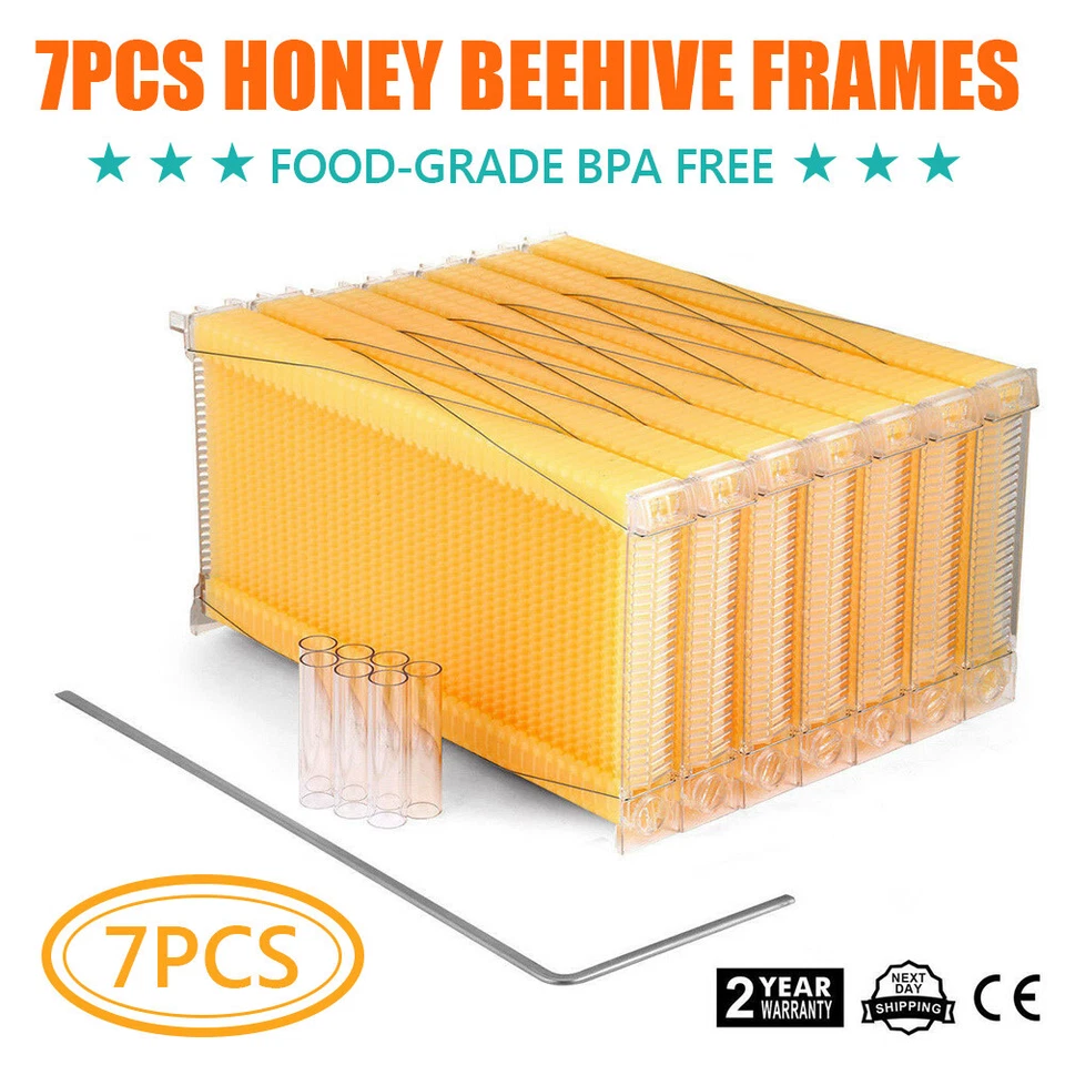 7 Plastic AUTO Seeping Honey Hive Beehive Frames for Brood Beekeeping Box House