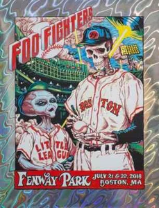 🎸 Foo Fighters Fenway 2018 Lava Foil Poster 🏟️ AJ Masthay AE #4/35 Holo Print - Bild 1 von 2