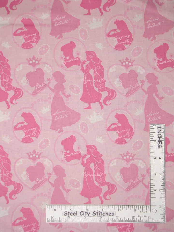 公主剪影面料糖果粉红色棉质骆驼码 — 第 1/1 张图片