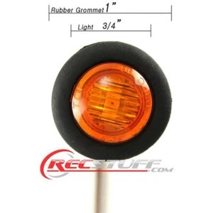 1" Round Amber Trailer LED Clearance Lights - Picture 1 of 1