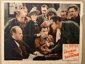 Vintage ORIGINAL 1940 ”THE COWBOY FROM SUNDOWN” Western Movie LOBBY CARD Ritter - Picture 1 of 1