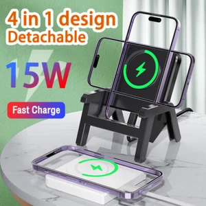 Mini Chaise Portable 15W Chargeur Sans Fil Bureau Mobile-Téléphone Support Rapide Charge - Photo 1 sur 22