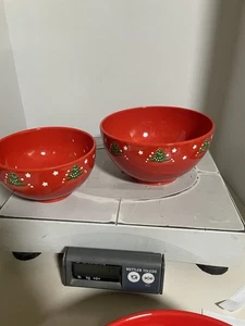 WAECHTERSBACH GERMANY Pine Tree Stoneware Serving Bowl Set Vintage 7 1/2” And 6” - Picture 1 of 5