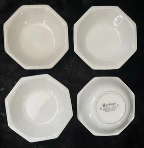 Lot FOUR 5.25” Fruit Bowls (Octagon) - Heritage White - Johnson Brothers England - Picture 1 of 7