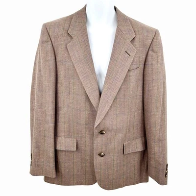 ВИНТАЖНЫЙ CHRISTIAN DIOR MONSIEUR КЛЕТКУ ОДНОБОРТНЫЙ 2 ПУГОВИЦЫ ШЕРСТИ BLND КОСТЮМ BLAZER - Изображение 1 из 4