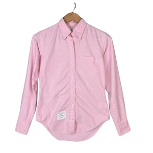 Thom Browne New York Shirt Women’s Large Pink Button Down Long Sleeve Designer - Picture 1 of 8