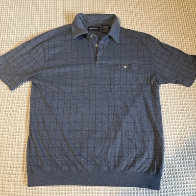 Puritan Mens Short Sleeve Plaid Polo Shirt Pocket Collar Button Casual - Image 1 of 3