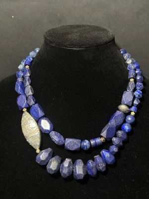 SILPADA Lapis Lazuli Indigo Blue 925 Sterling Silver 2 Strand Necklace - Image 1 of 4